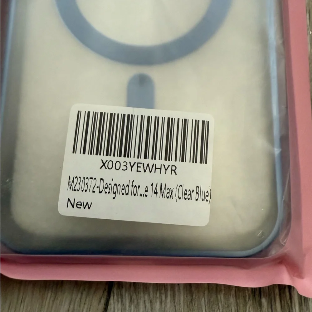 Clear Protective Phone Case with Blue Accent iphone 14 MAX